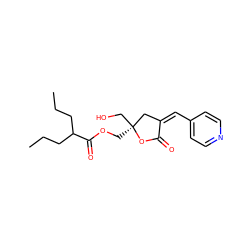 CCCC(CCC)C(=O)OC[C@]1(CO)C/C(=C/c2ccncc2)C(=O)O1 ZINC000040828459