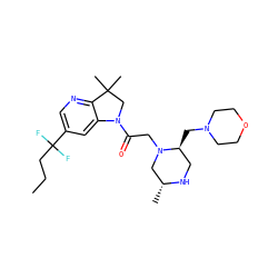 CCCC(F)(F)c1cnc2c(c1)N(C(=O)CN1C[C@@H](C)NC[C@@H]1CN1CCOCC1)CC2(C)C ZINC000205465963