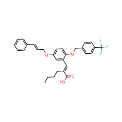 CCCC/C(=C\c1cc(OC/C=C/c2ccccc2)ccc1OCc1ccc(C(F)(F)F)cc1)C(=O)O ZINC000299856977