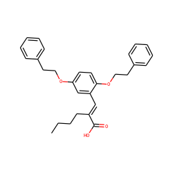 CCCC/C(=C\c1cc(OCCc2ccccc2)ccc1OCCc1ccccc1)C(=O)O ZINC000072114209