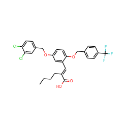 CCCC/C(=C\c1cc(OCc2ccc(Cl)c(Cl)c2)ccc1OCc1ccc(C(F)(F)F)cc1)C(=O)O ZINC000299867994