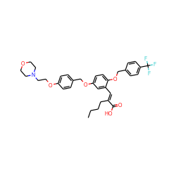 CCCC/C(=C\c1cc(OCc2ccc(OCCN3CCOCC3)cc2)ccc1OCc1ccc(C(F)(F)F)cc1)C(=O)O ZINC000299857274