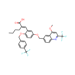 CCCC/C(=C\c1cc(OCc2ccc3nc(C(F)(F)F)cc(OC)c3c2)ccc1OCc1ccc(C(F)(F)F)cc1)C(=O)O ZINC000299865187