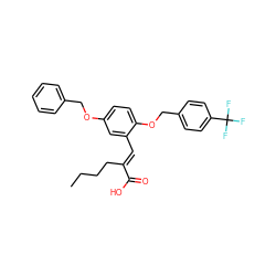 CCCC/C(=C\c1cc(OCc2ccccc2)ccc1OCc1ccc(C(F)(F)F)cc1)C(=O)O ZINC000299857508