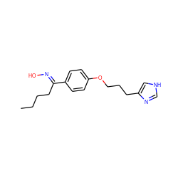 CCCC/C(=N\O)c1ccc(OCCCc2c[nH]cn2)cc1 ZINC000013813119