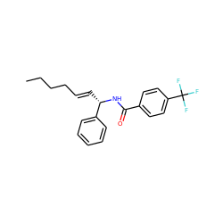 CCCC/C=C/[C@H](NC(=O)c1ccc(C(F)(F)F)cc1)c1ccccc1 ZINC000005977935