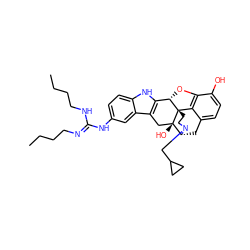 CCCC/N=C(\NCCCC)Nc1ccc2[nH]c3c(c2c1)C[C@@]1(O)[C@H]2Cc4ccc(O)c5c4[C@@]1(CCN2CC1CC1)[C@H]3O5 ZINC000027632516