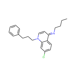 CCCC/N=c1\ccn(CCCc2ccccc2)c2cc(Cl)ccc12 ZINC000013741423