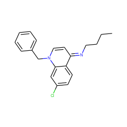 CCCC/N=c1\ccn(Cc2ccccc2)c2cc(Cl)ccc12 ZINC000013741394