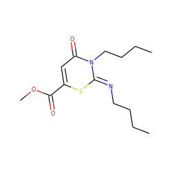 CCCC/N=c1\sc(C(=O)OC)cc(=O)n1CCCC ZINC000013147438