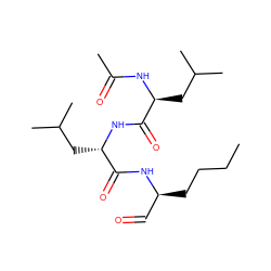 CCCC[C@@H](C=O)NC(=O)[C@H](CC(C)C)NC(=O)[C@H](CC(C)C)NC(C)=O ZINC000003826241