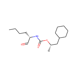 CCCC[C@@H](C=O)NC(=O)O[C@@H](C)CC1CCCCC1 ZINC000027095011