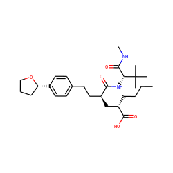CCCC[C@@H](C[C@@H](CCc1ccc([C@@H]2CCCO2)cc1)C(=O)N[C@H](C(=O)NC)C(C)(C)C)C(=O)O ZINC000013761387