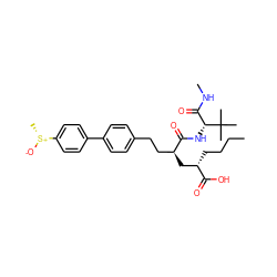 CCCC[C@@H](C[C@@H](CCc1ccc(-c2ccc([S@@+](C)[O-])cc2)cc1)C(=O)N[C@H](C(=O)NC)C(C)(C)C)C(=O)O ZINC000025987924