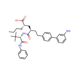 CCCC[C@@H](C[C@@H](CCc1ccc(-c2cccc(N)c2)cc1)C(=O)N[C@H](C(=O)Nc1ccccc1)C(C)(C)C)C(=O)O ZINC000025990944