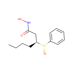 CCCC[C@@H](CC(=O)NO)[S@@+]([O-])c1ccccc1 ZINC000013808928