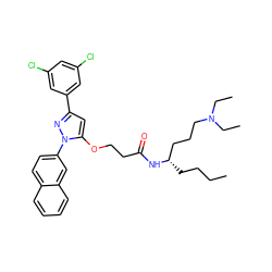 CCCC[C@@H](CCCN(CC)CC)NC(=O)CCOc1cc(-c2cc(Cl)cc(Cl)c2)nn1-c1ccc2ccccc2c1 ZINC000028887411