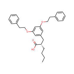 CCCC[C@@H](Cc1cc(OCCc2ccccc2)cc(OCCc2ccccc2)c1)C(=O)O ZINC000072114241