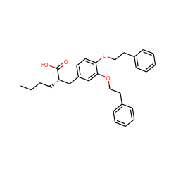 CCCC[C@@H](Cc1ccc(OCCc2ccccc2)c(OCCc2ccccc2)c1)C(=O)O ZINC000072113152