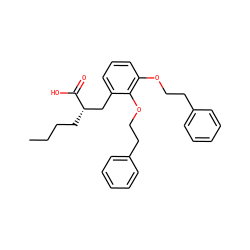 CCCC[C@@H](Cc1cccc(OCCc2ccccc2)c1OCCc1ccccc1)C(=O)O ZINC000072113150