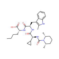 CCCC[C@@H](NC(=O)[C@@H](Cc1c(C)[nH]c2ccccc12)NC(=O)[C@@H](NC(=O)N1[C@@H](C)CCC[C@H]1C)C1CC1)C(=O)O ZINC000026400127