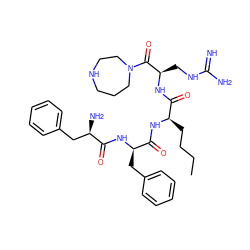 CCCC[C@@H](NC(=O)[C@@H](Cc1ccccc1)NC(=O)[C@H](N)Cc1ccccc1)C(=O)N[C@H](CNC(=N)N)C(=O)N1CCCNCC1 ZINC000142571213