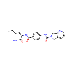 CCCC[C@@H](NC(=O)c1ccc(NC(=O)N2Cc3cccnc3C2)cc1)C(N)=O ZINC000167007226