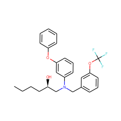 CCCC[C@@H](O)CN(Cc1cccc(OC(F)(F)F)c1)c1cccc(Oc2ccccc2)c1 ZINC000028862784