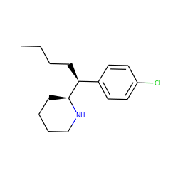 CCCC[C@@H](c1ccc(Cl)cc1)[C@@H]1CCCCN1 ZINC000035090396