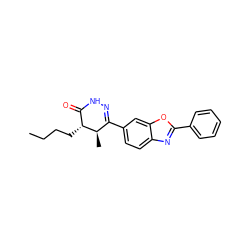 CCCC[C@@H]1C(=O)NN=C(c2ccc3nc(-c4ccccc4)oc3c2)[C@H]1C ZINC000168836752