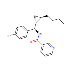 CCCC[C@@H]1C[C@H]1[C@@H](NC(=O)c1cccnc1)c1ccc(Cl)cc1 ZINC000005978523