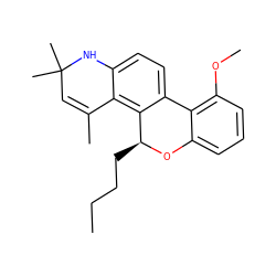 CCCC[C@@H]1Oc2cccc(OC)c2-c2ccc3c(c21)C(C)=CC(C)(C)N3 ZINC000013470798