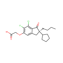 CCCC[C@]1(C2CCCC2)Cc2cc(OCC(=O)O)c(Cl)c(Cl)c2C1=O ZINC000002539819