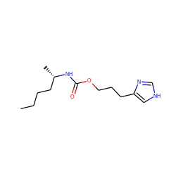 CCCC[C@H](C)NC(=O)OCCCc1c[nH]cn1 ZINC000013793895