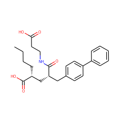 CCCC[C@H](C[C@@H](Cc1ccc(-c2ccccc2)cc1)C(=O)NCCC(=O)O)C(=O)O ZINC000013741331