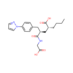 CCCC[C@H](C[C@H](Cc1ccc(-n2cccn2)cc1)C(=O)NCC(=O)O)C(=O)O ZINC000027756959