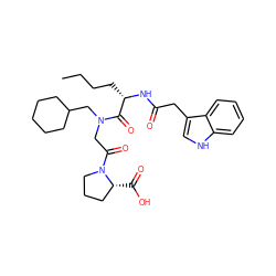 CCCC[C@H](NC(=O)Cc1c[nH]c2ccccc12)C(=O)N(CC(=O)N1CCC[C@H]1C(=O)O)CC1CCCCC1 ZINC000026750428