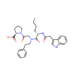 CCCC[C@H](NC(=O)Cc1c[nH]c2ccccc12)C(=O)N(CCc1ccccc1)CC(=O)N1CCC[C@@H]1C(=O)O ZINC000026748517