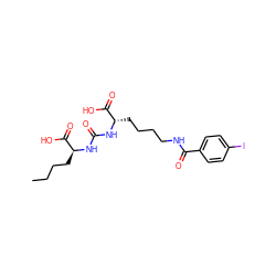 CCCC[C@H](NC(=O)N[C@@H](CCCCNC(=O)c1ccc(I)cc1)C(=O)O)C(=O)O ZINC000073198758