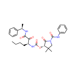 CCCC[C@H](NC(=O)O[C@@H]1C(=O)N(C(=O)Nc2ccccc2)CC1(C)C)C(=O)C(=O)N[C@H](C)c1ccccc1 ZINC000028572573