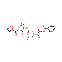 CCCC[C@H](NC(=O)O[C@@H]1C(=O)N(C(=O)c2ccno2)CC1(C)C)C(=O)C(=O)N[C@H](C)c1ccccc1 ZINC000028572260