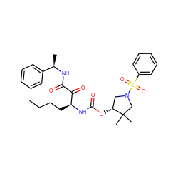 CCCC[C@H](NC(=O)O[C@@H]1CN(S(=O)(=O)c2ccccc2)CC1(C)C)C(=O)C(=O)N[C@H](C)c1ccccc1 ZINC000049793847