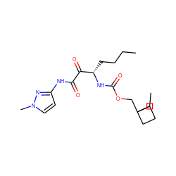 CCCC[C@H](NC(=O)OCC1(CC)CCC1)C(=O)C(=O)Nc1ccn(C)n1 ZINC000006716092