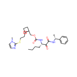 CCCC[C@H](NC(=O)OCC1(CCCSc2nccn2C)CCC1)C(=O)C(=O)N[C@H](C)c1ccccc1 ZINC000013583855