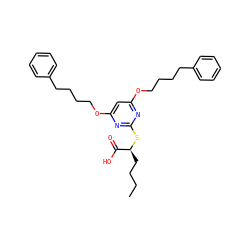 CCCC[C@H](Sc1nc(OCCCCc2ccccc2)cc(OCCCCc2ccccc2)n1)C(=O)O ZINC000053297731