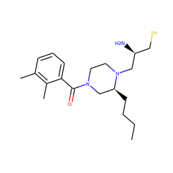 CCCC[C@H]1CN(C(=O)c2cccc(C)c2C)CCN1C[C@@H](N)CS ZINC000022938325