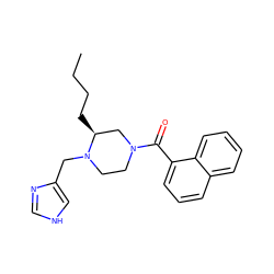 CCCC[C@H]1CN(C(=O)c2cccc3ccccc23)CCN1Cc1c[nH]cn1 ZINC000013800804