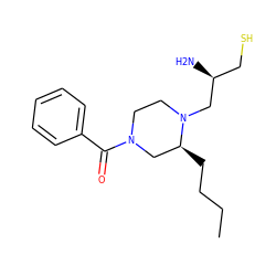 CCCC[C@H]1CN(C(=O)c2ccccc2)CCN1C[C@@H](N)CS ZINC000022938318