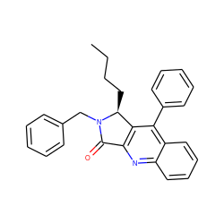 CCCC[C@H]1c2c(nc3ccccc3c2-c2ccccc2)C(=O)N1Cc1ccccc1 ZINC000013765025