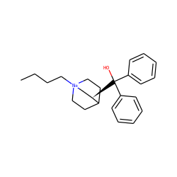 CCCC[N+]12CCC(CC1)[C@H](C(O)(c1ccccc1)c1ccccc1)C2 ZINC000002310953
